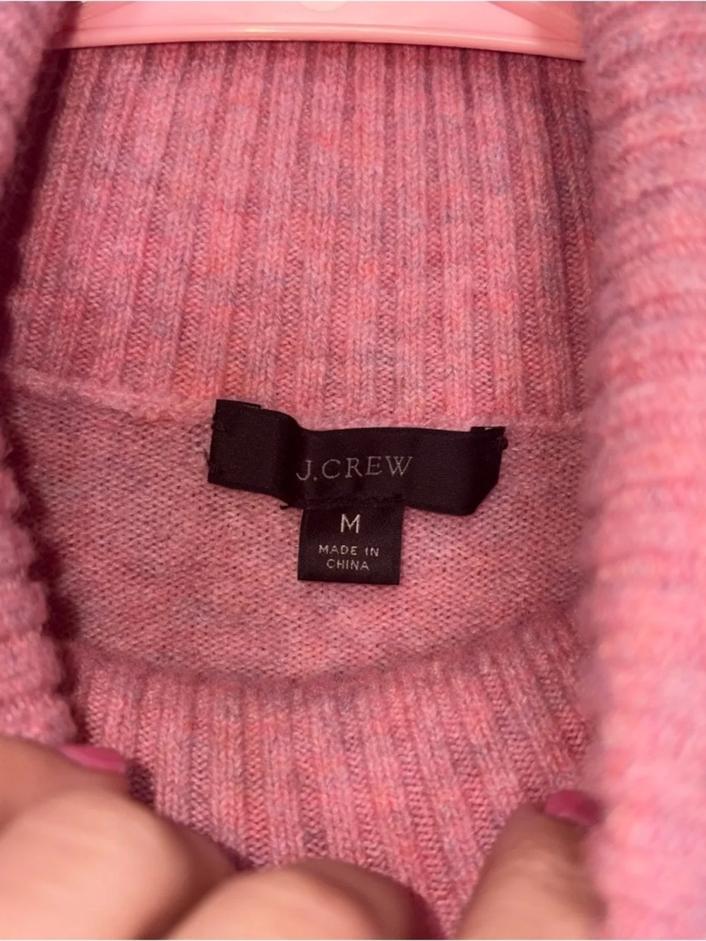 J. Crew Rose Heathered Pink Supersoft Yarn Alpaca Blend Turtleneck Sweater Med